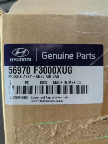 New OEM genuine Hyundai LH Knee Bolster Airbag Air Bag 2017 2018 Elantra Sedan Tan 56970-F3000XUG