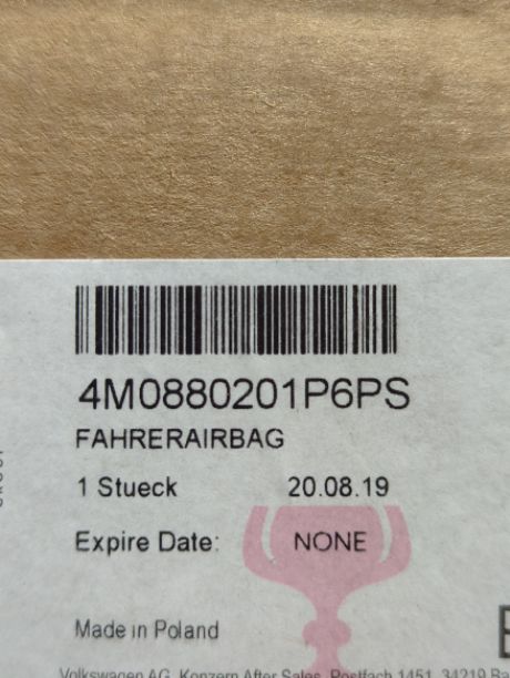 NEW OEM genuine Audi Q7 Driver Steering Wheel Airbag Soul Black Leather 2017-2025 4M0880201P6PS