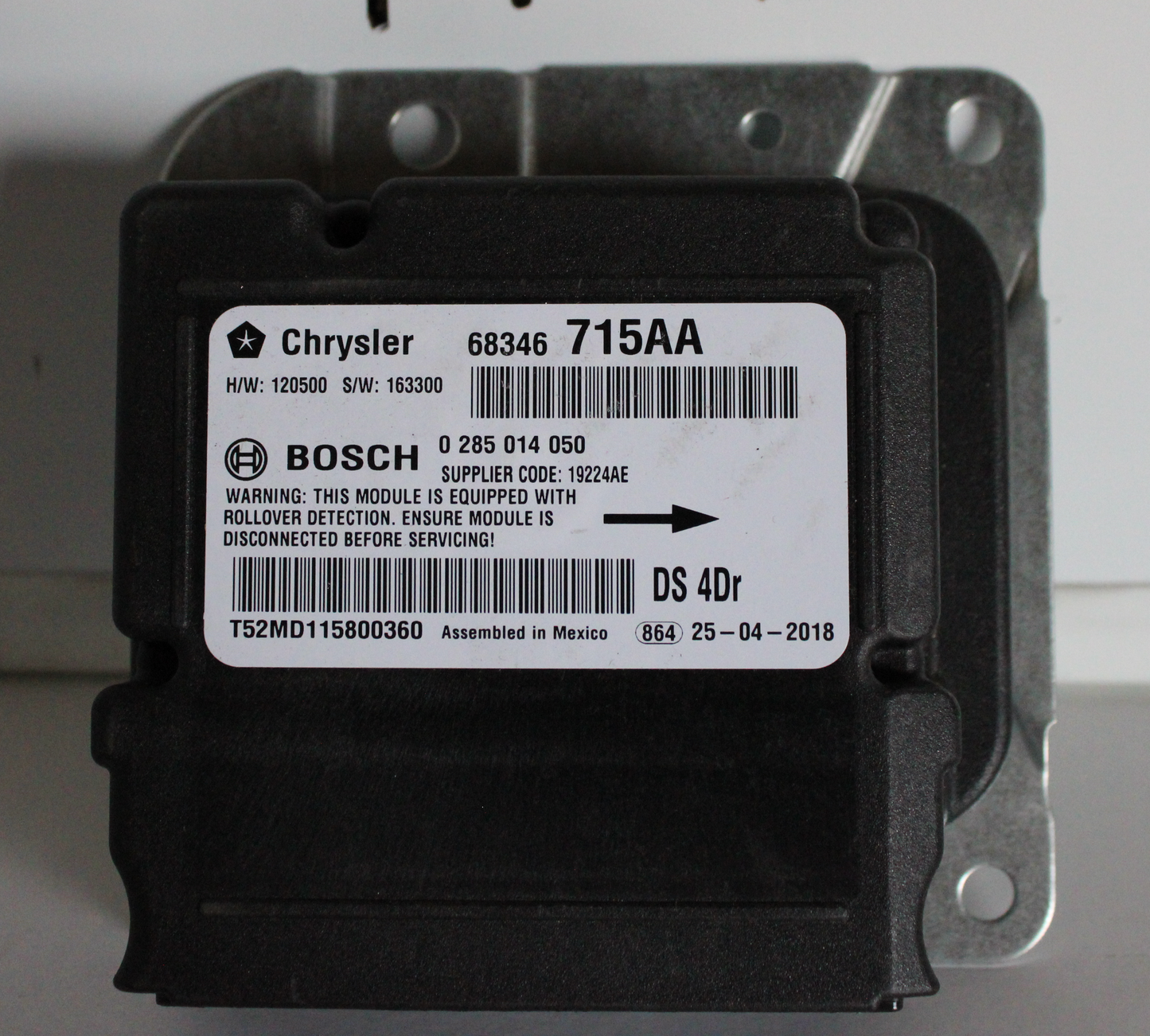 New OEM genuine Mopar Airbag Air Bag Control Module 2013-2024 Ram 1500 Classic 4 door 68346715AC, 68346715AB, 68346715AA, 68085881AG, 68085881AH, 68085881AI, 68085881AD, 68085881AE, 68085881AF, 68085881AC
