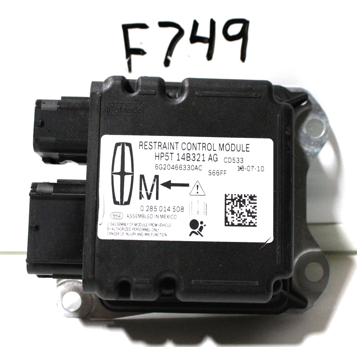 New OEM genuine Ford Airbag Air Bag Control Module 2017-2020 Lincoln MKZ HP5Z-14B321-E, HP5Z-14B321-D, HP5Z-14B321-C, HP5Z-14B321-B