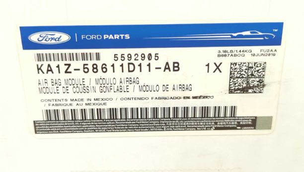 New OEM Genuine Ford LH Driver Seat Airbag Left 2019-2023 Lincoln Nautilus Cappuccino KA1Z-58611D11-AB new in box
