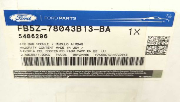 New OEM Ford Explorer Driver Steering Wheel Airbag FB5Z-78043B13-BA – 2016-2019 Black Leather Platinum genuine