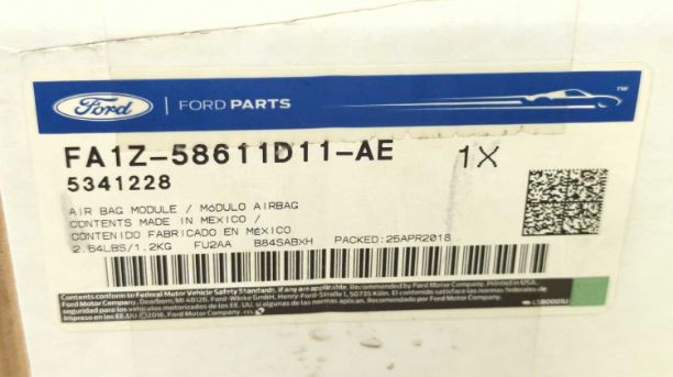 New OEM Ford Driver Side Seat Airbag FA1Z-58611D11-AE LH Front 2016 2017 2018 Lincoln MKX new in boix