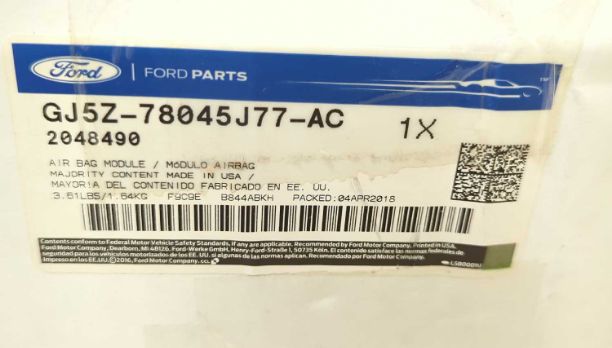 New OEM Ford Driver Knee Airbag Tan GJ5Z-78045J77-AC – 2013-2019 C-Max Escape Left Side genuiine