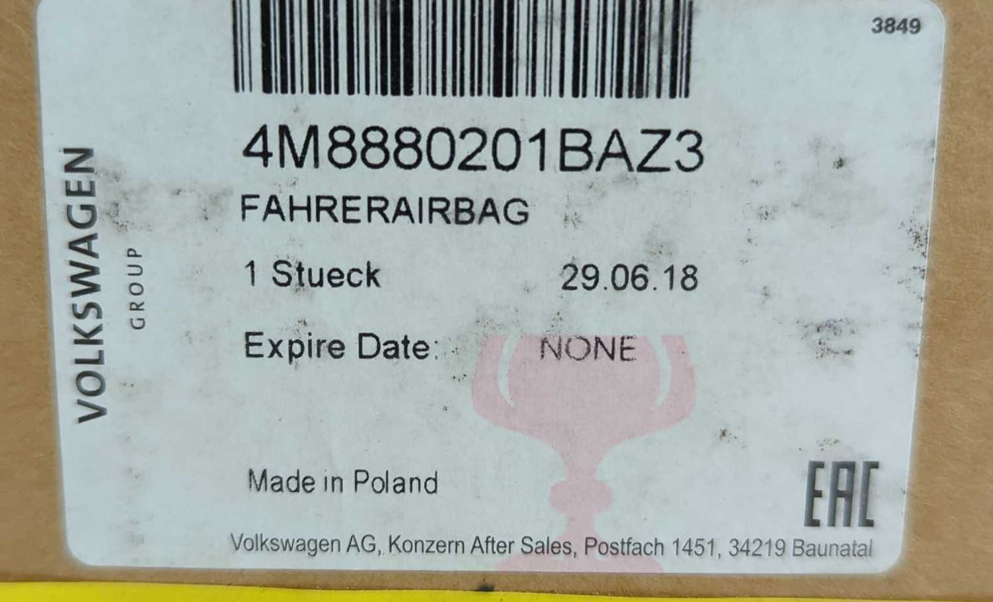 NEW OEM genuine Audi Q8 SQ8 RS Q8 Driver Steering Wheel Airbag Steel Grey 2019-2026 4M8880201PAZ3