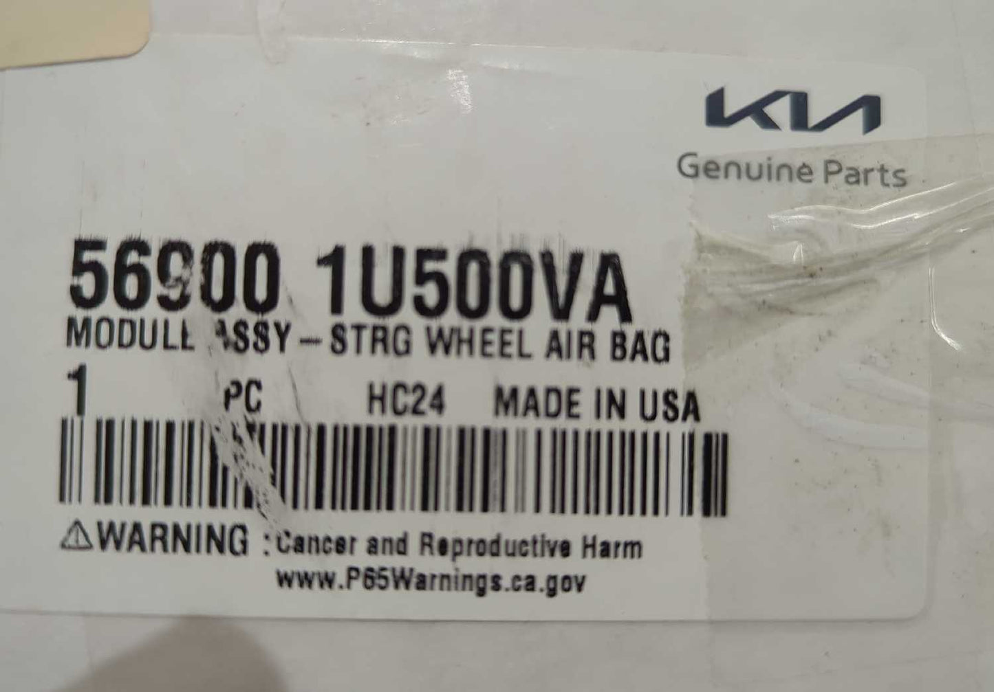 New OEM genuine Kia Driver Steering Wheel Airbag Air Bag 2014 2015 Sorento Black 56900-1U500VA new in the box