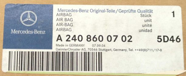 New OEM Mercedes Maybach 57/62 Driver Steering Wheel Airbag A24086007025D46 – 2003-2012 Blue Leather