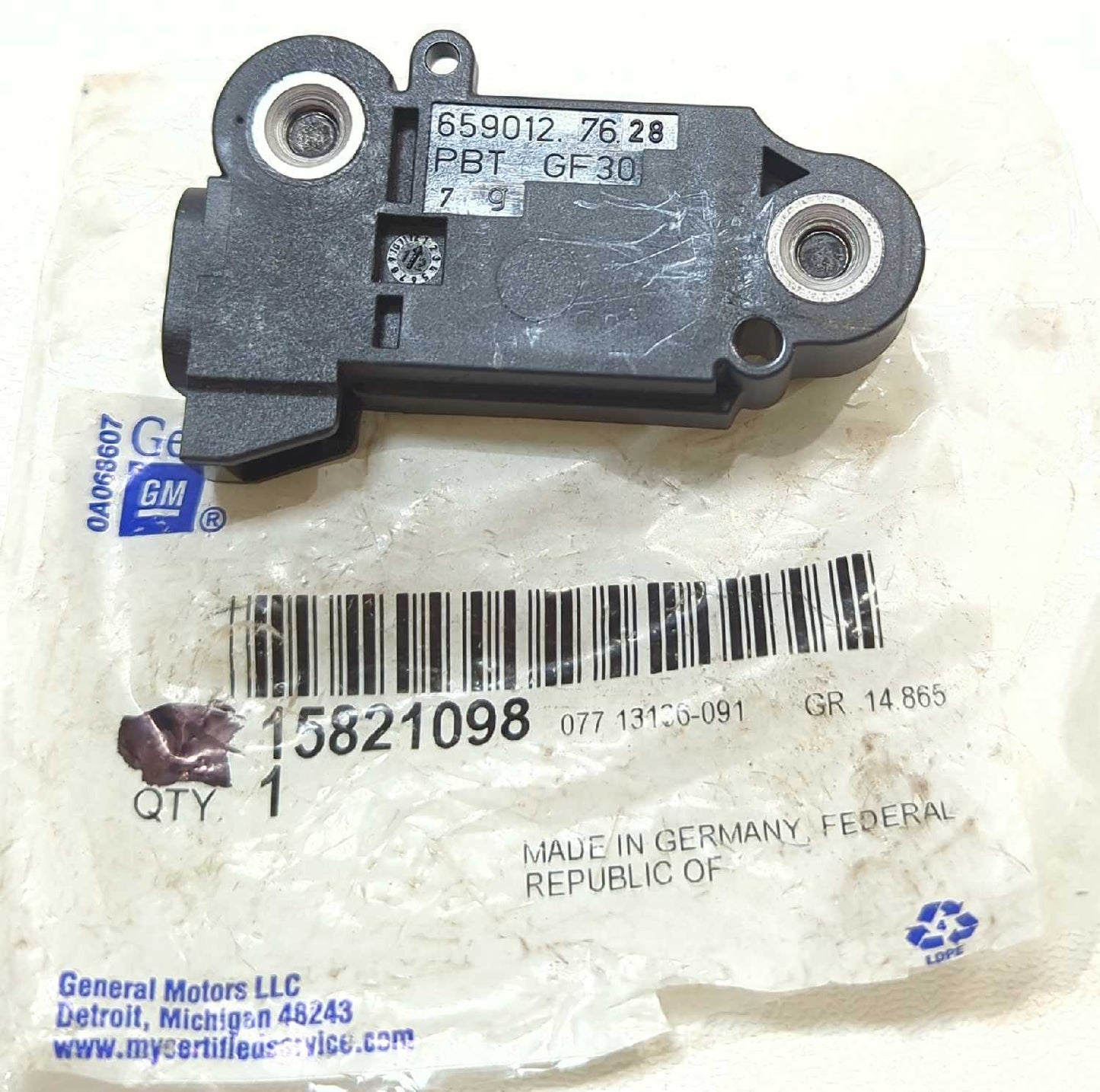 New OEM Genuine GM Side Impact Airbag Sensor 15821098 2008-2012 Malibu Cobalt G6 G5 Aura new in bag