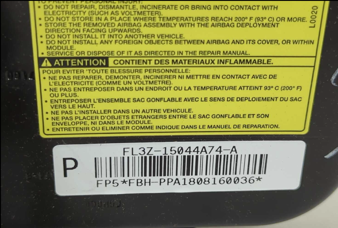 New OEM Genuine Ford RH Passenger Dash Airbag FL3Z-15044A74-A 2015-2017 F-150
